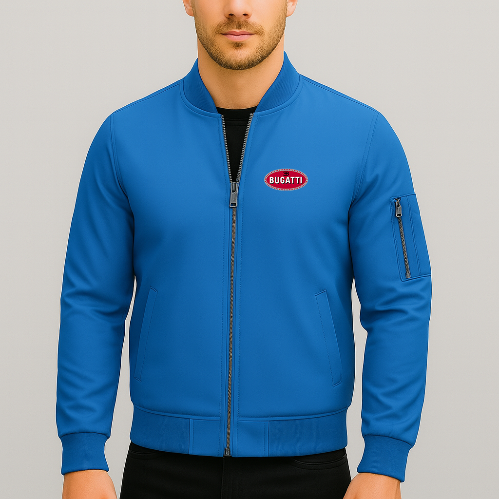 Men’s Bugatti Car Lightweight Bomber Jacket Windbreaker Softshell Varsity Jacket Coat